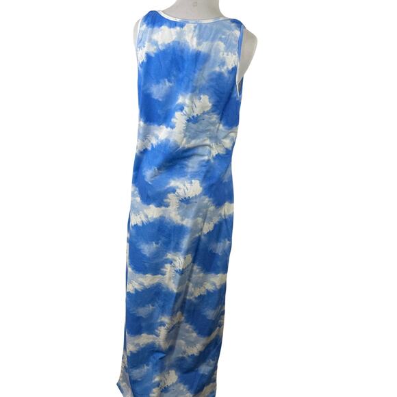 Boston Proper Tie-Dye Maxi Dress With Silver Side Slits Size Large - Picture 4 of 7